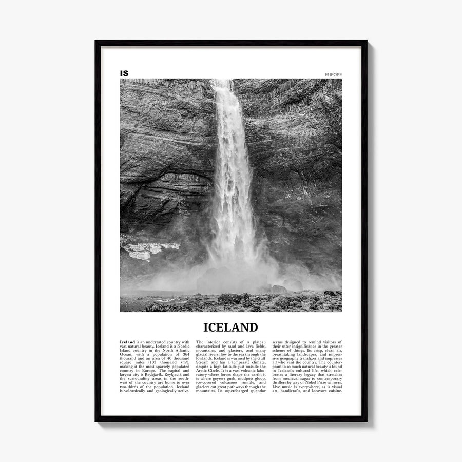Iceland Newspaper No 1 Poster, framed poster mockup