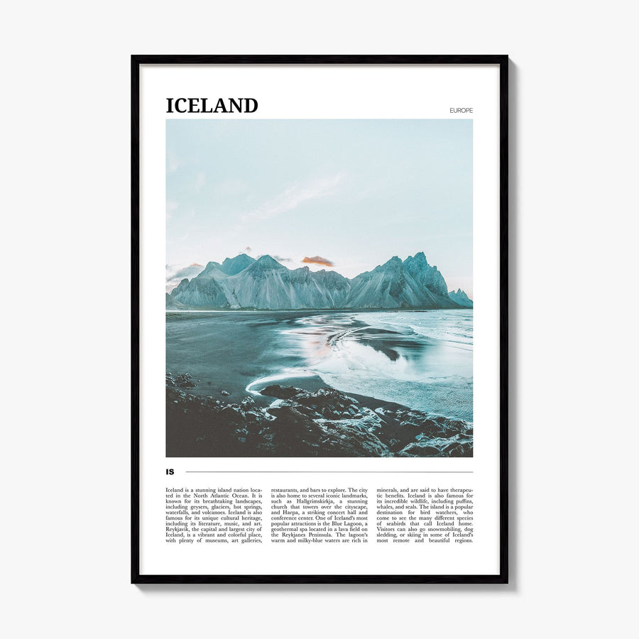 Iceland Travel Poster, framed poster mockup
