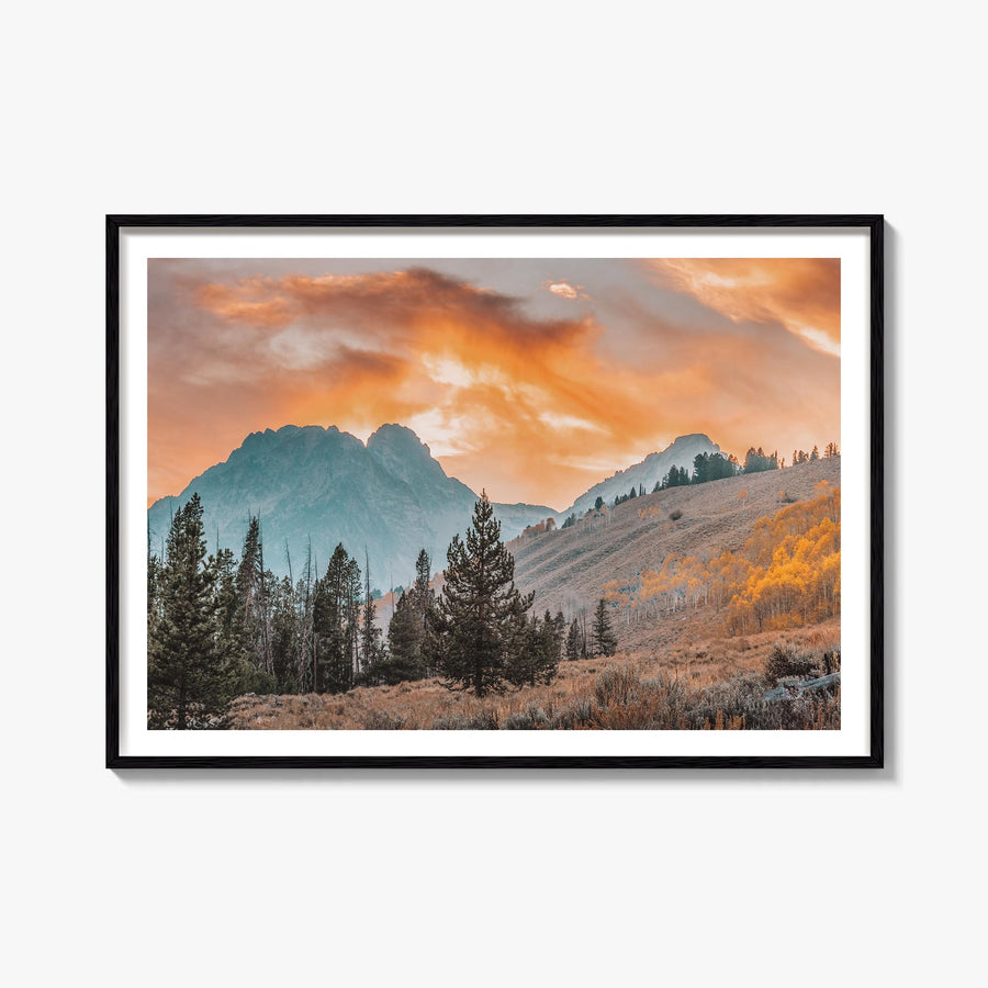Idaho colorful photo poster of United States – horizontal wall art, unframed print shown in interior mockup
