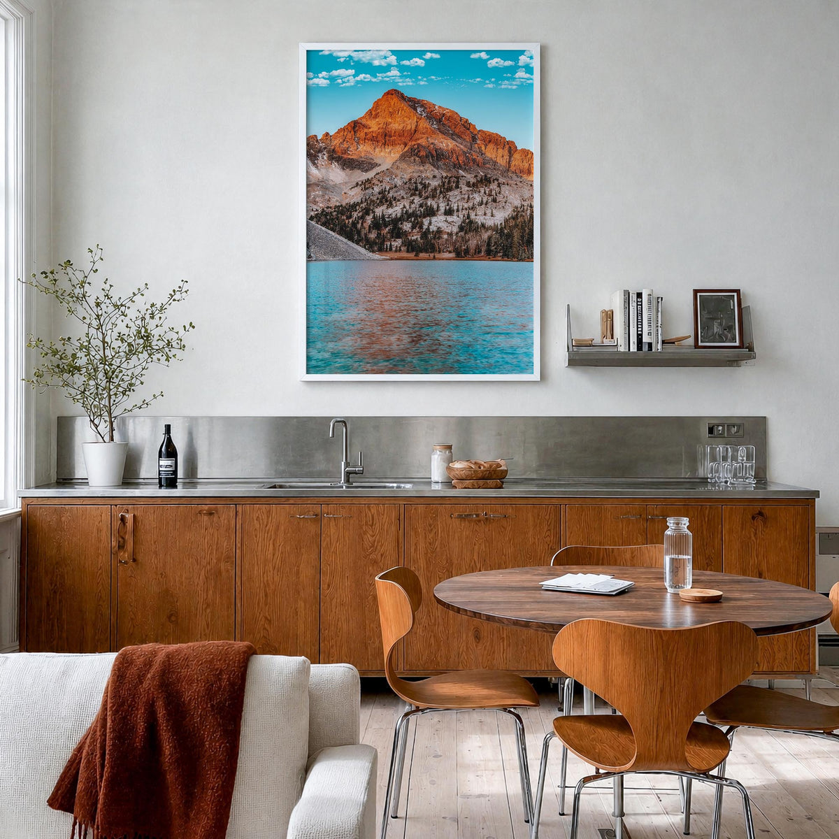 Idaho no. 1 colorful photo poster of United States – vertical wall art in white wood frame, hanging on wall