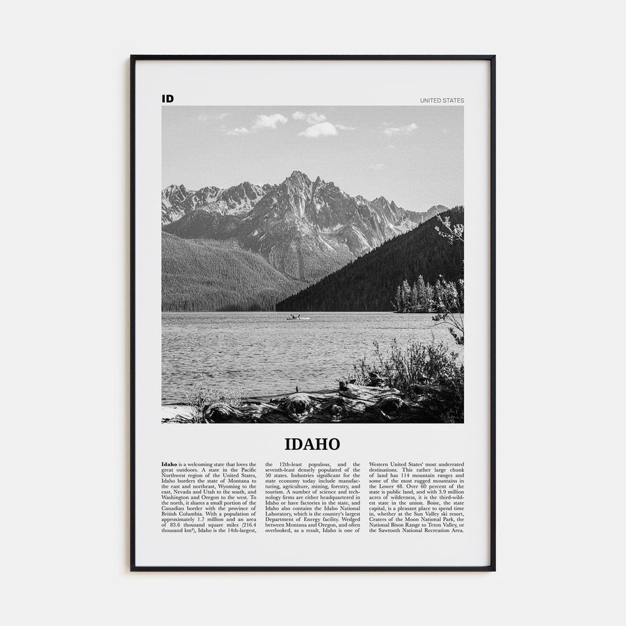 Idaho No 1 Poster None / 8x12 in Nbourhood Travel B&W Poster