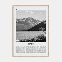 Idaho No 1 Poster Natural Wood / 8x12 in Nbourhood Travel B&W Poster