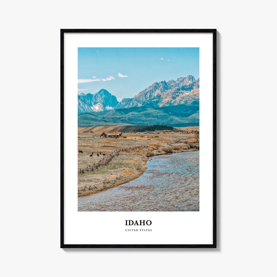 Idaho no. 2 colorful classic poster of United States – vertical wall art, unframed print shown in interior mockup