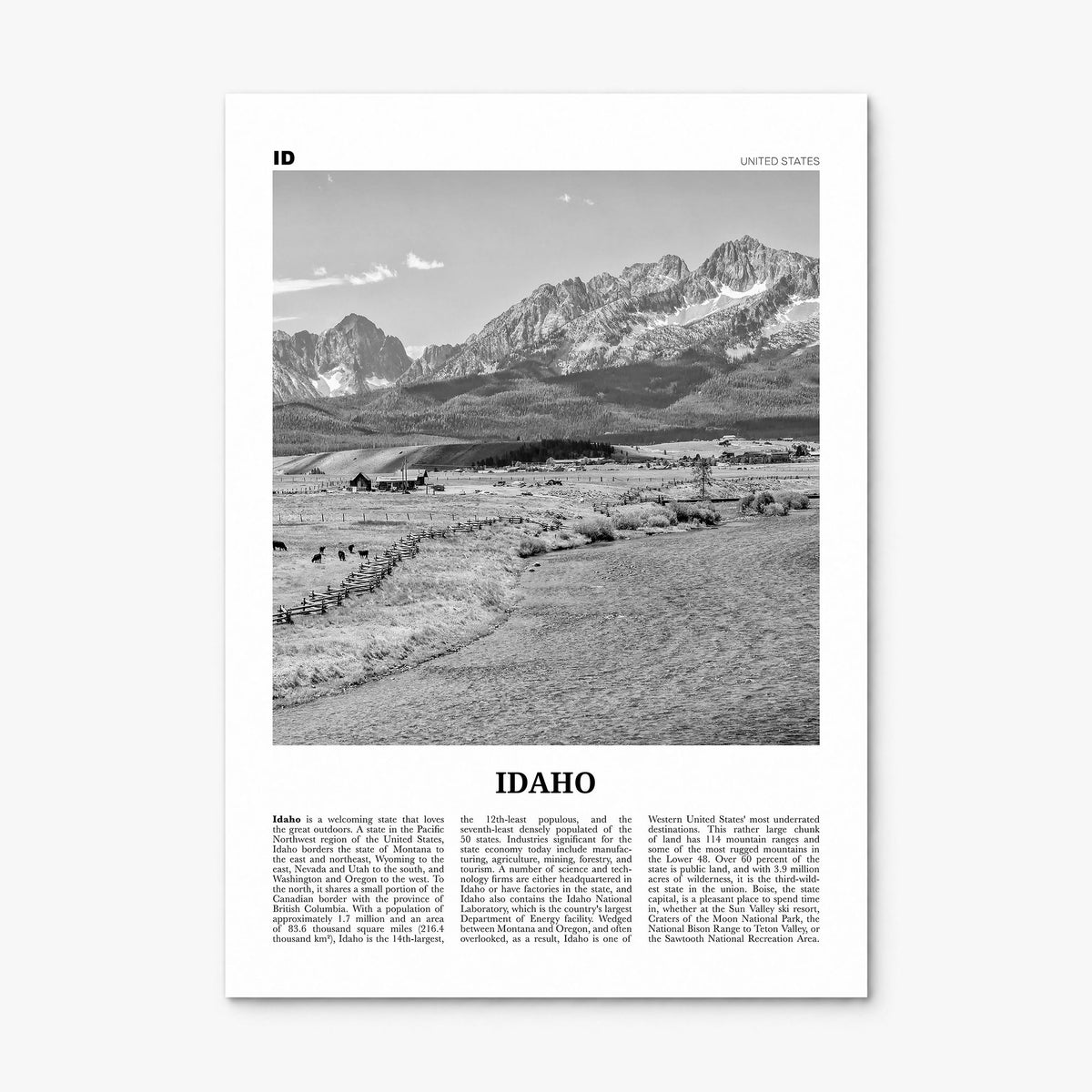 Idaho Newspaper No 2 Poster, print only (unframed)