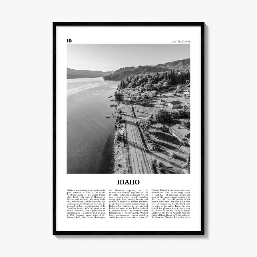 Idaho Newspaper No 3 Poster, framed poster mockup