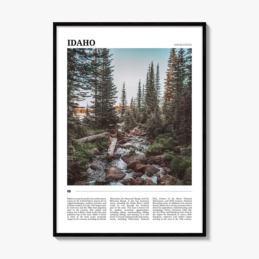 Idaho Travel No 1 Poster, framed poster mockup