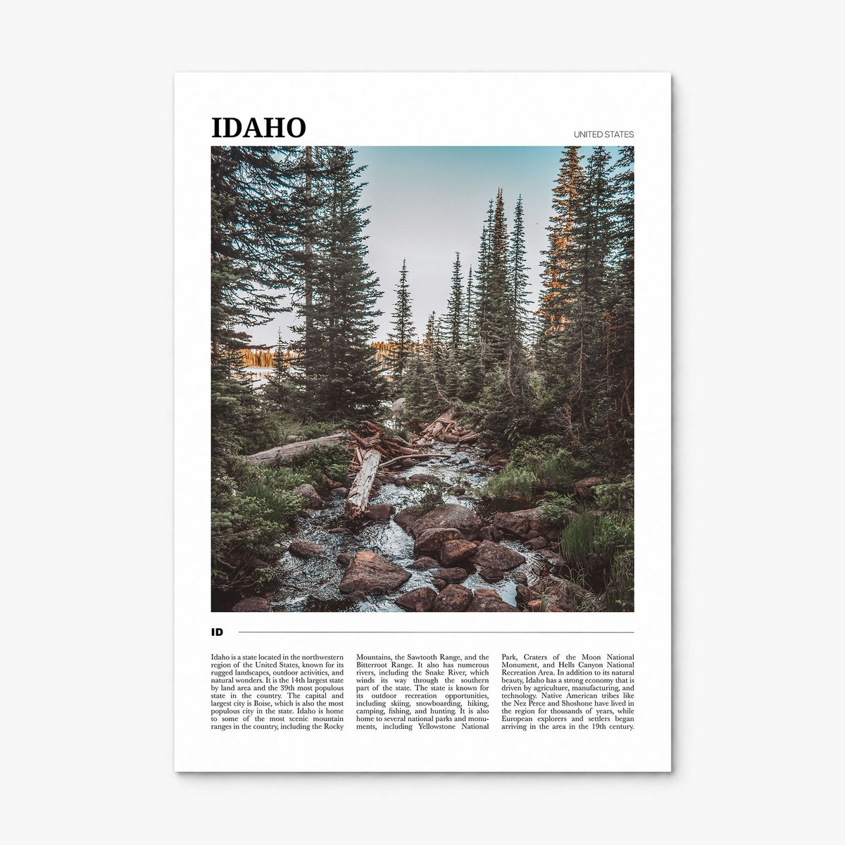 Idaho Travel No 1 Poster, print only (unframed)
