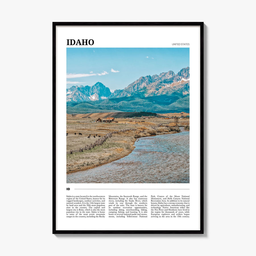 Idaho Travel No 2 Poster, framed poster mockup