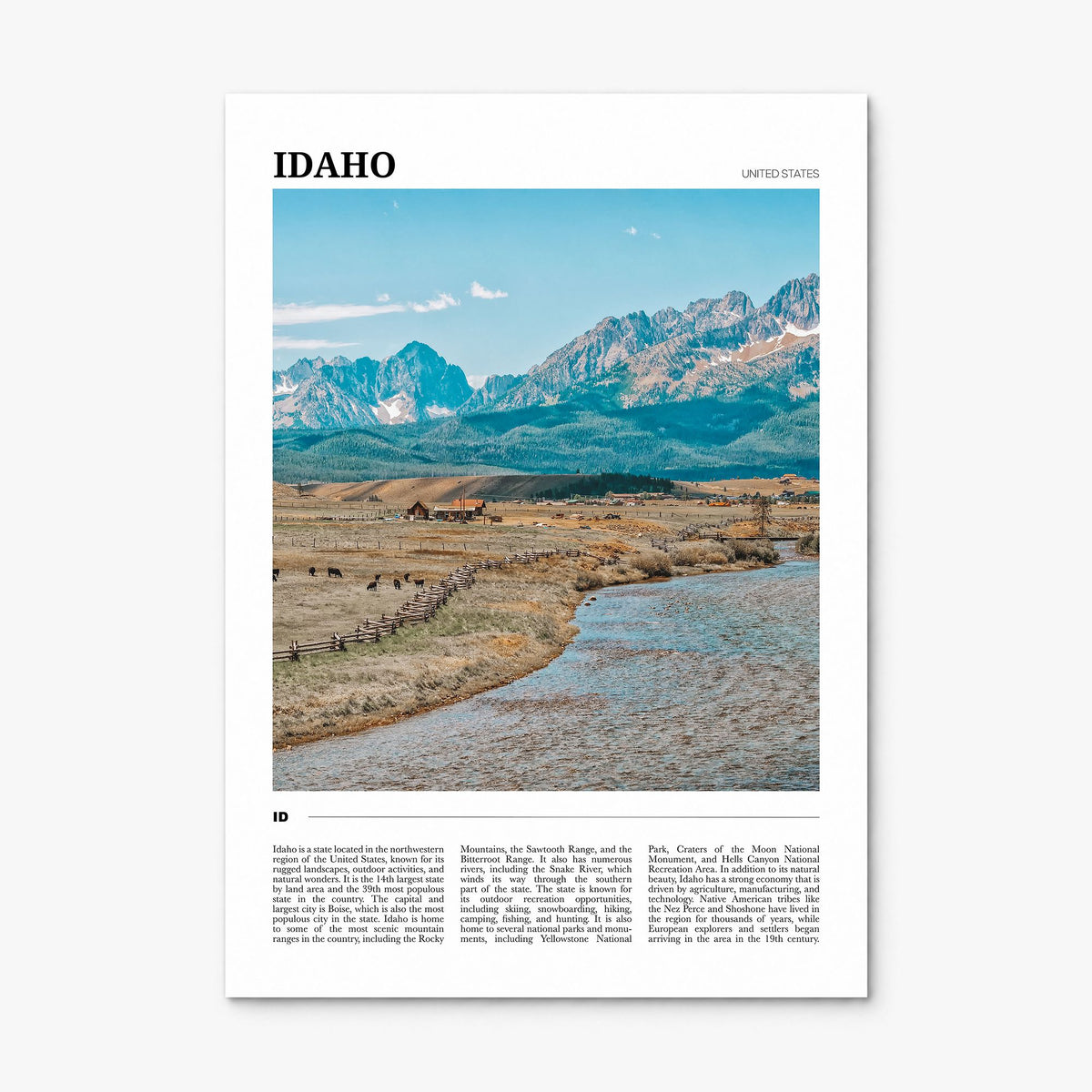 Idaho Travel No 2 Poster, print only (unframed)