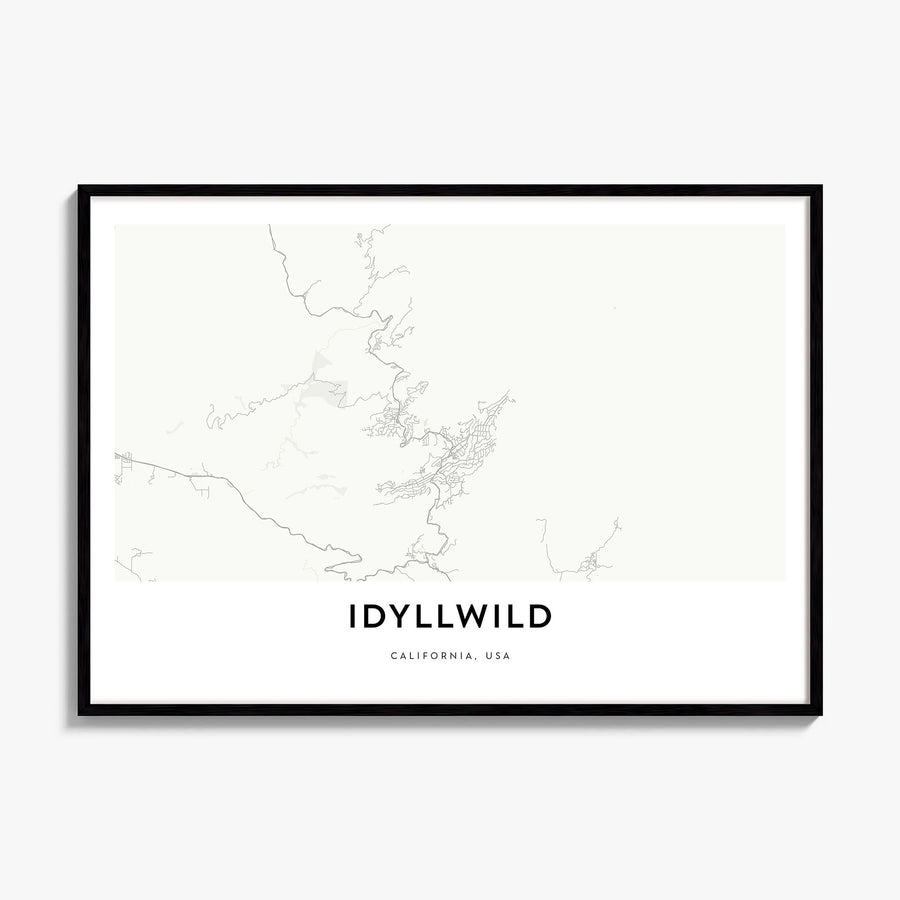 Idyllwild Map Poster, framed poster mockup