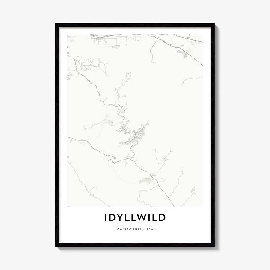 Idyllwild Map Poster, framed poster mockup