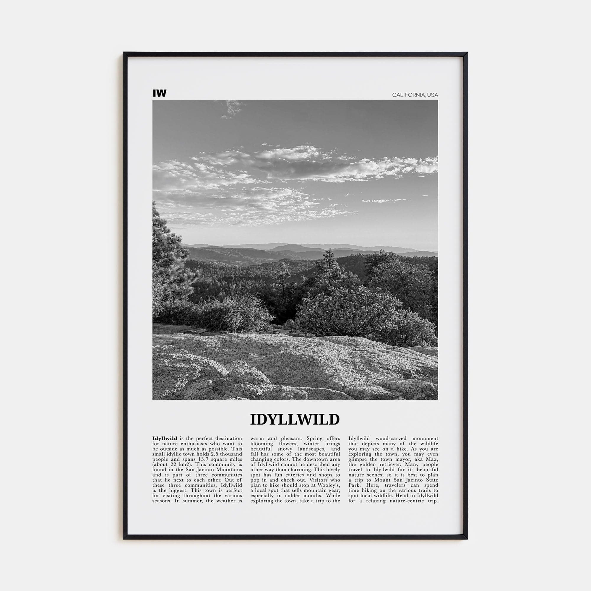 Idyllwild No 1 Poster None / 8x12 in Nbourhood Travel B&W Poster