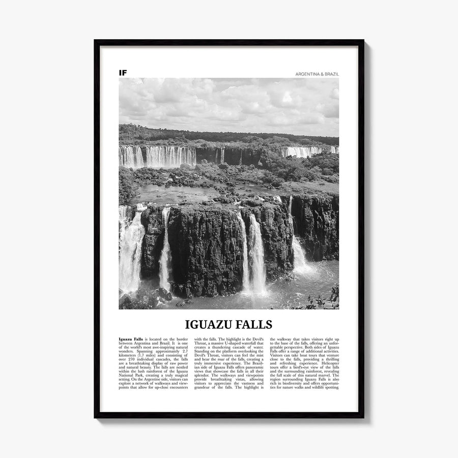 Iguazu Falls Newspaper Poster, framed poster mockup