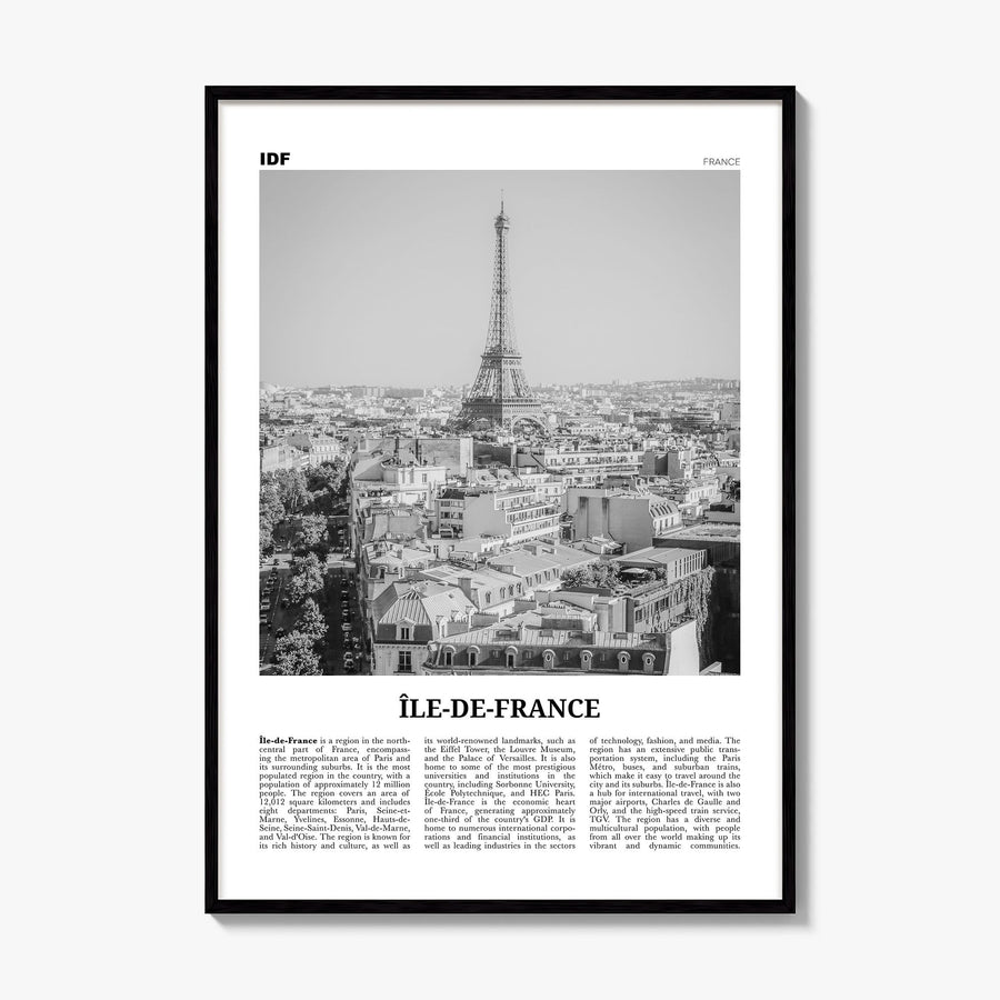 Île-de-France Newspaper Poster, framed poster mockup