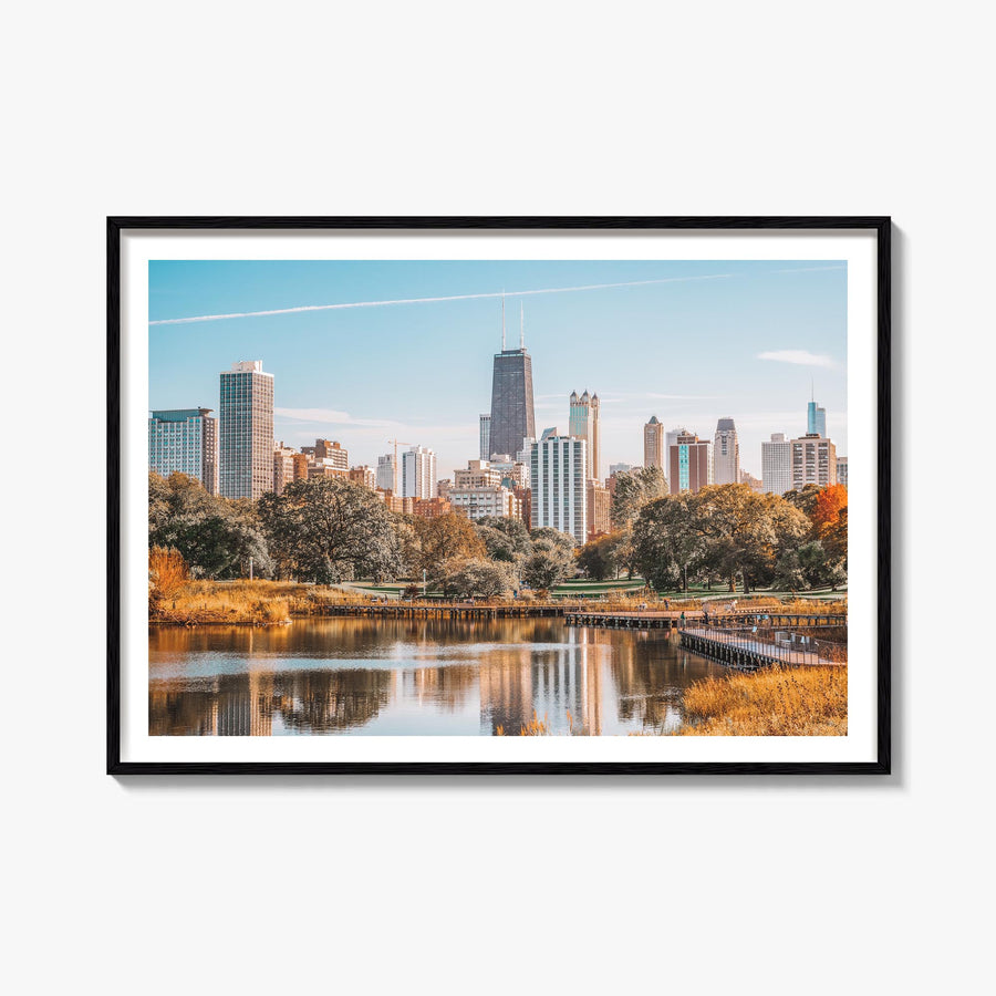 Illinois colorful photo poster of United States – horizontal wall art, unframed print shown in interior mockup
