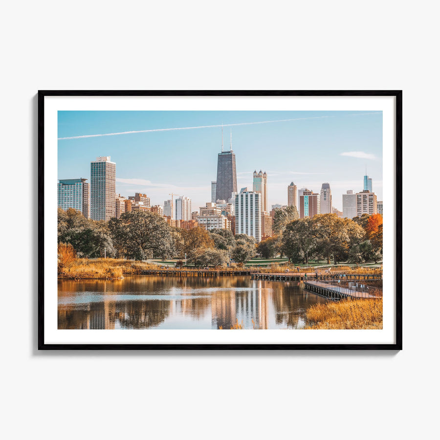 Illinois Photo Poster, framed poster mockup, white border