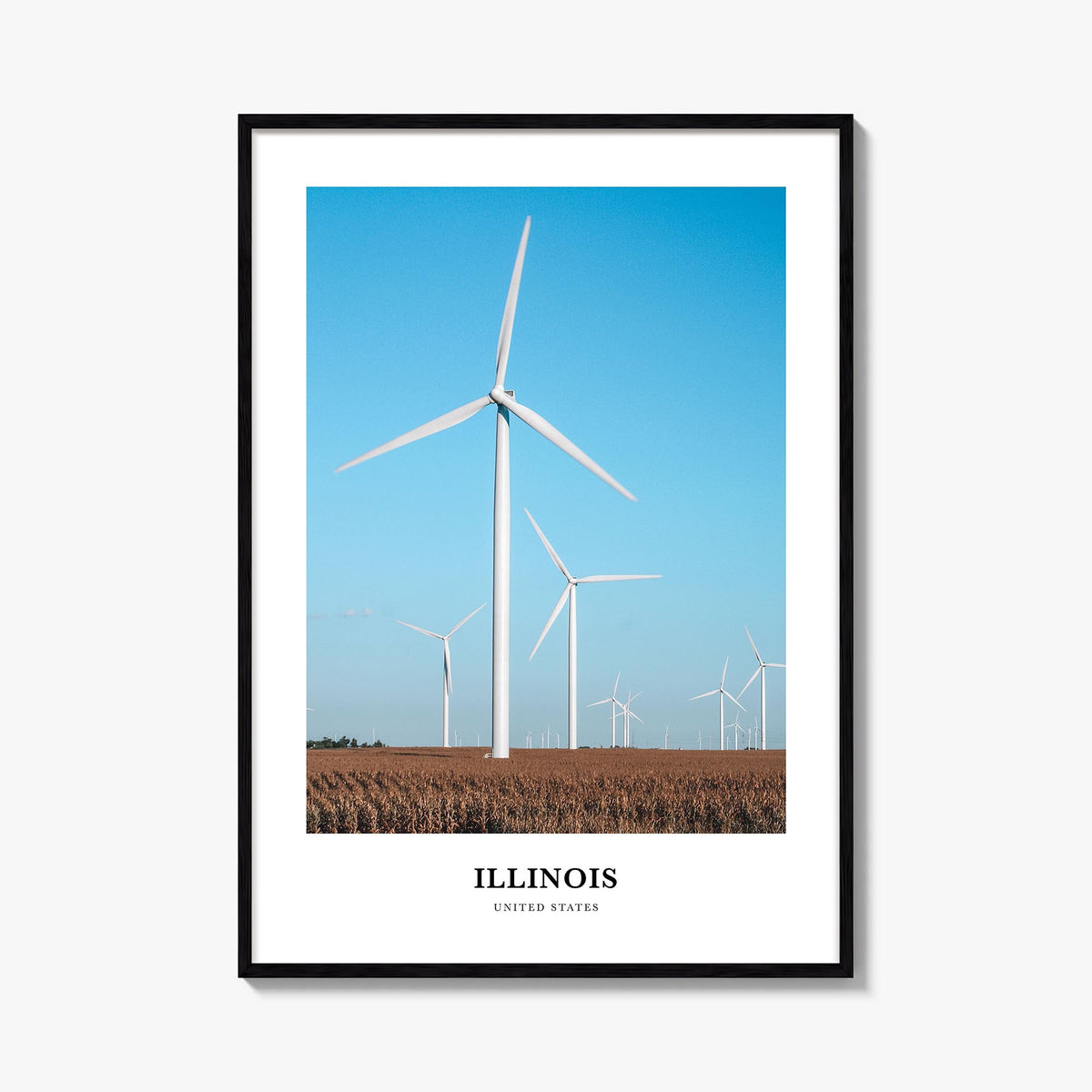 Illinois no. 1 colorful classic poster of United States – vertical wall art, unframed print shown in interior mockup