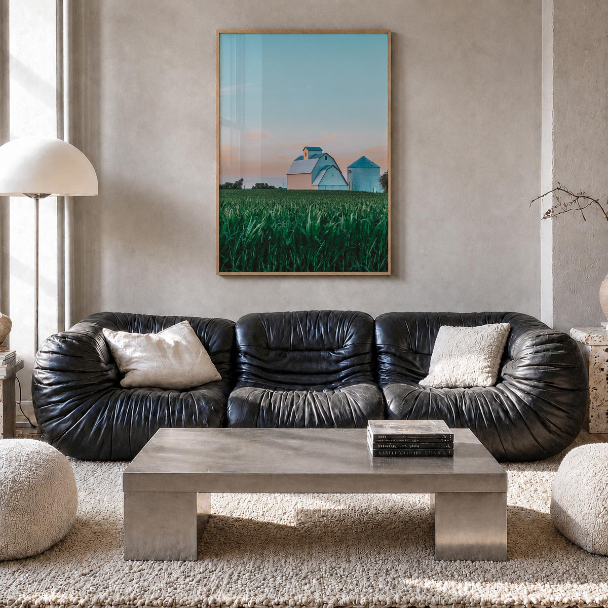 Illinois no. 2 colorful photo poster of United States – vertical wall art in natural wood frame, hanging on wall