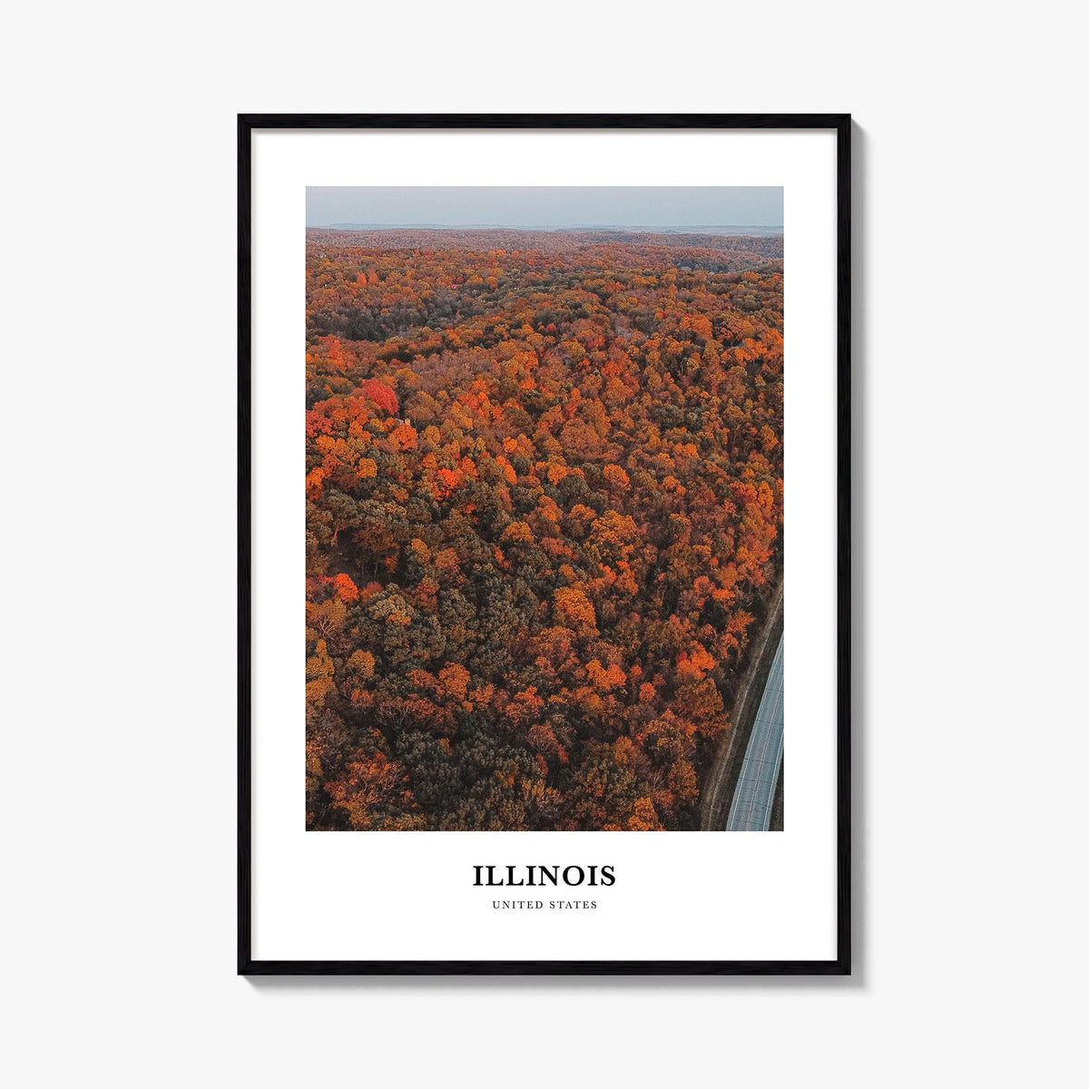 Illinois no. 3 colorful classic poster of United States – vertical wall art, unframed print shown in interior mockup