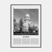 Illinois No 3 Poster None / 8x12 in Nbourhood Travel B&W Poster