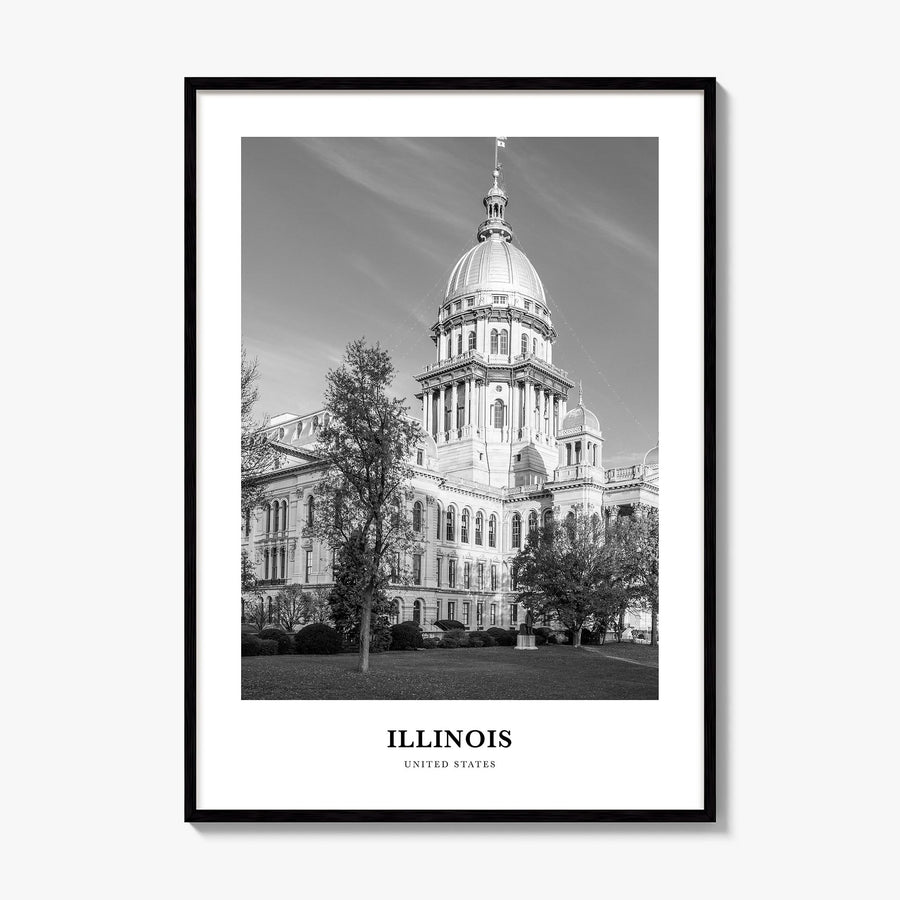 Illinois Classic No 1 Poster, framed poster mockup