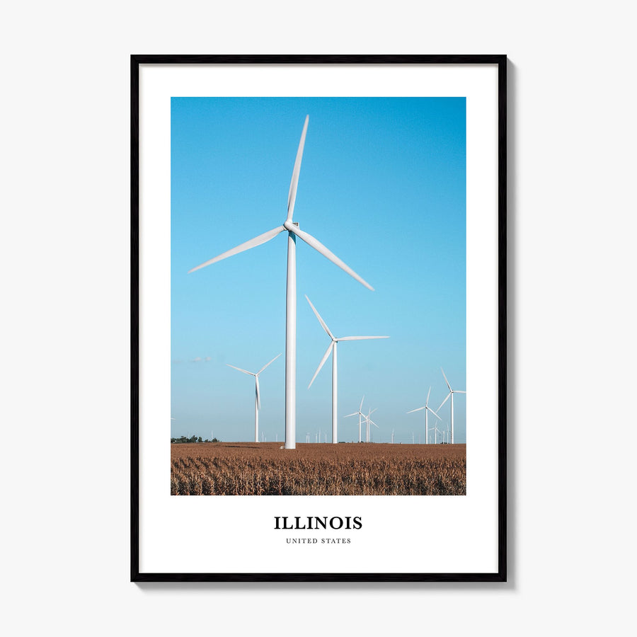 Illinois Classic No 1 Poster, framed poster mockup