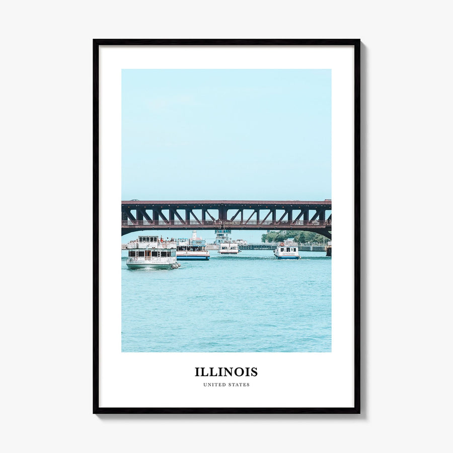 Illinois Classic No 2 Poster, framed poster mockup