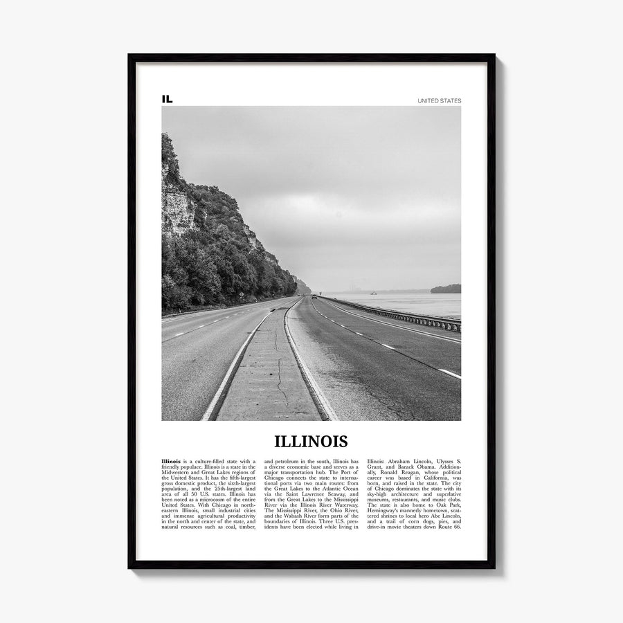 Illinois Newspaper No 1 Poster, framed poster mockup