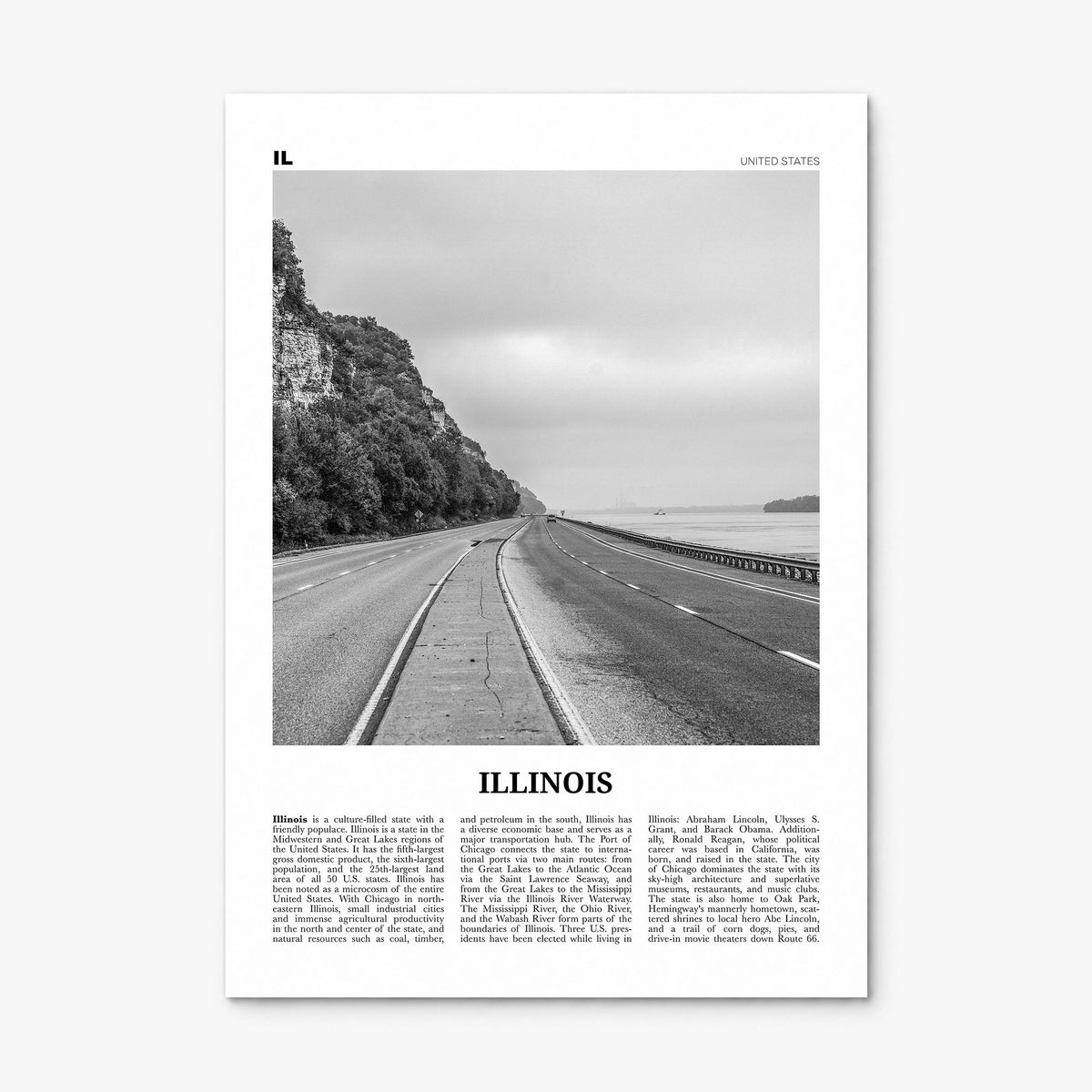 Illinois Newspaper No 1 Poster, print only (unframed)