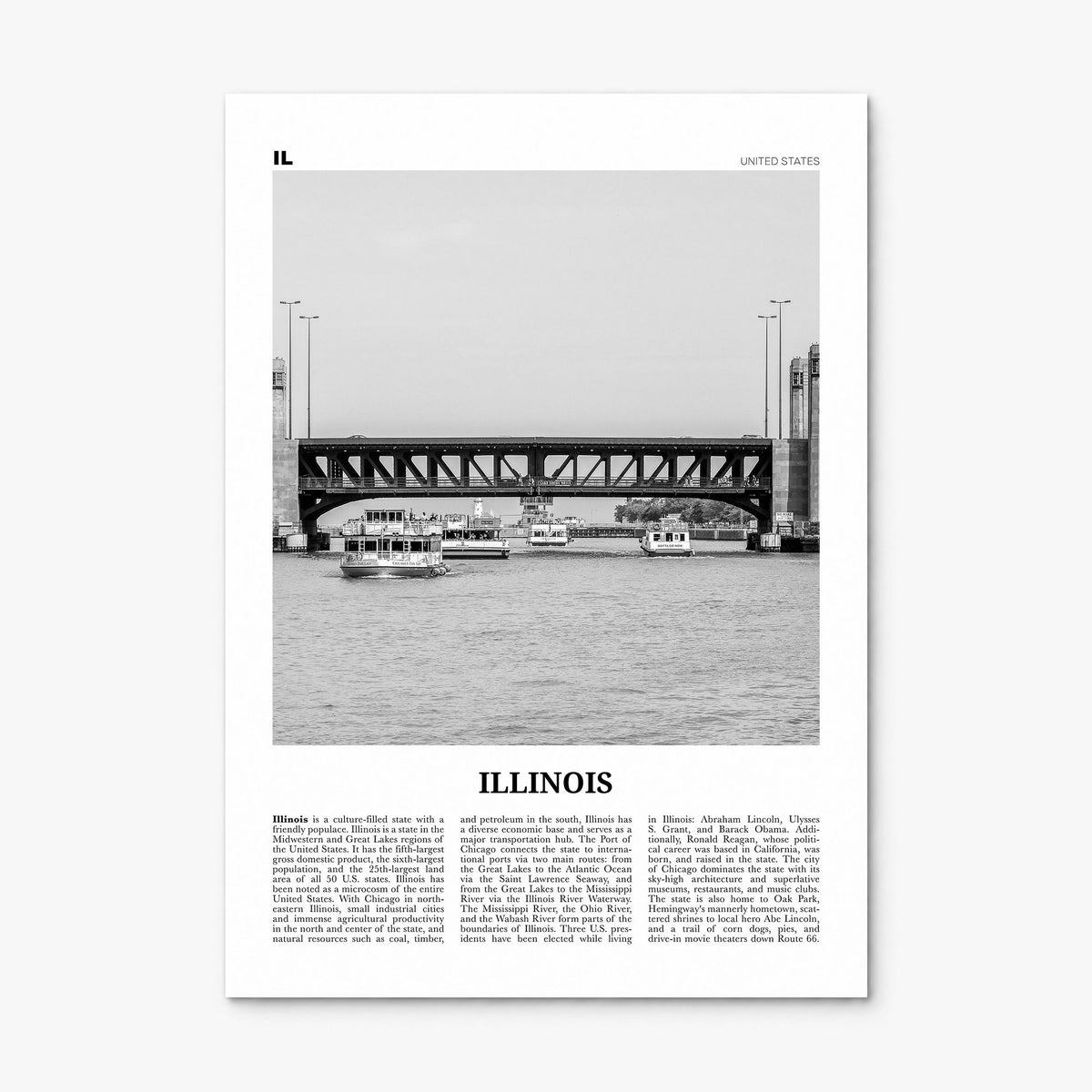 Illinois Newspaper No 4 Poster, print only (unframed)