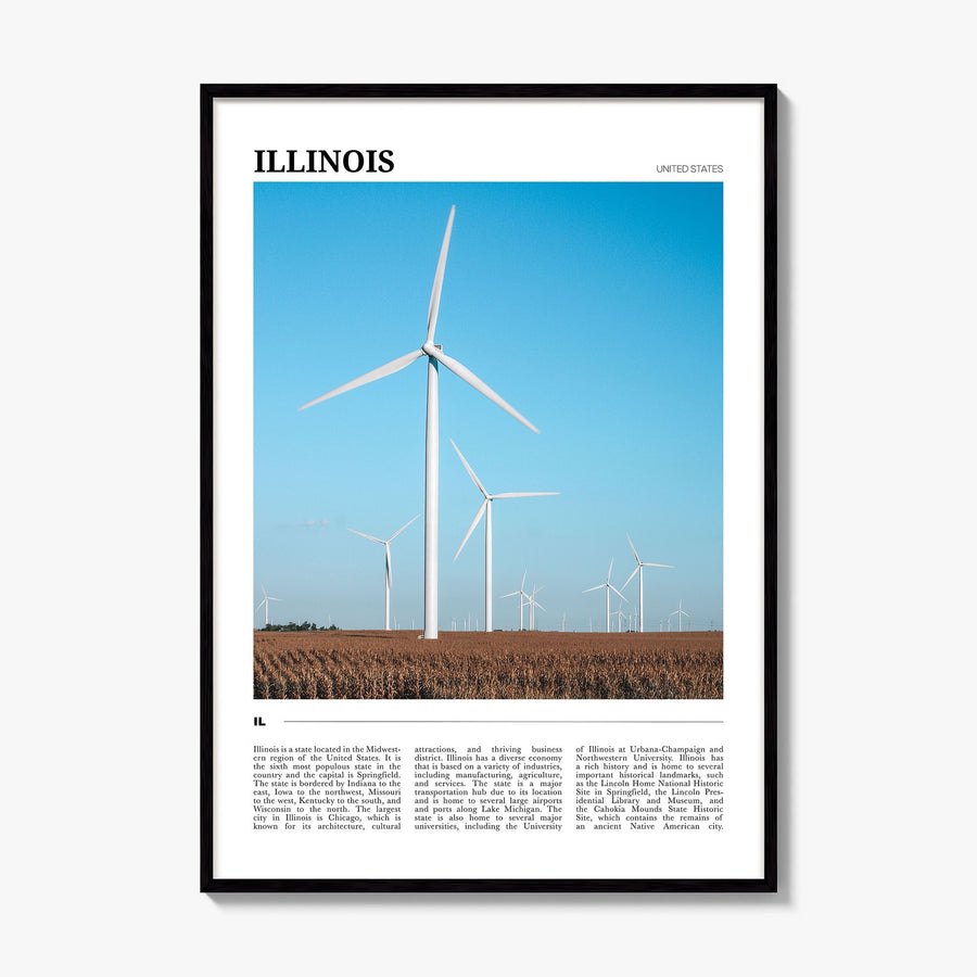 Illinois Travel No 1 Poster, framed poster mockup