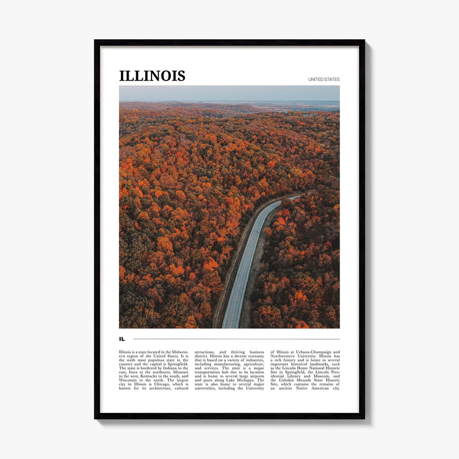 Illinois Travel No 3 Poster, framed poster mockup
