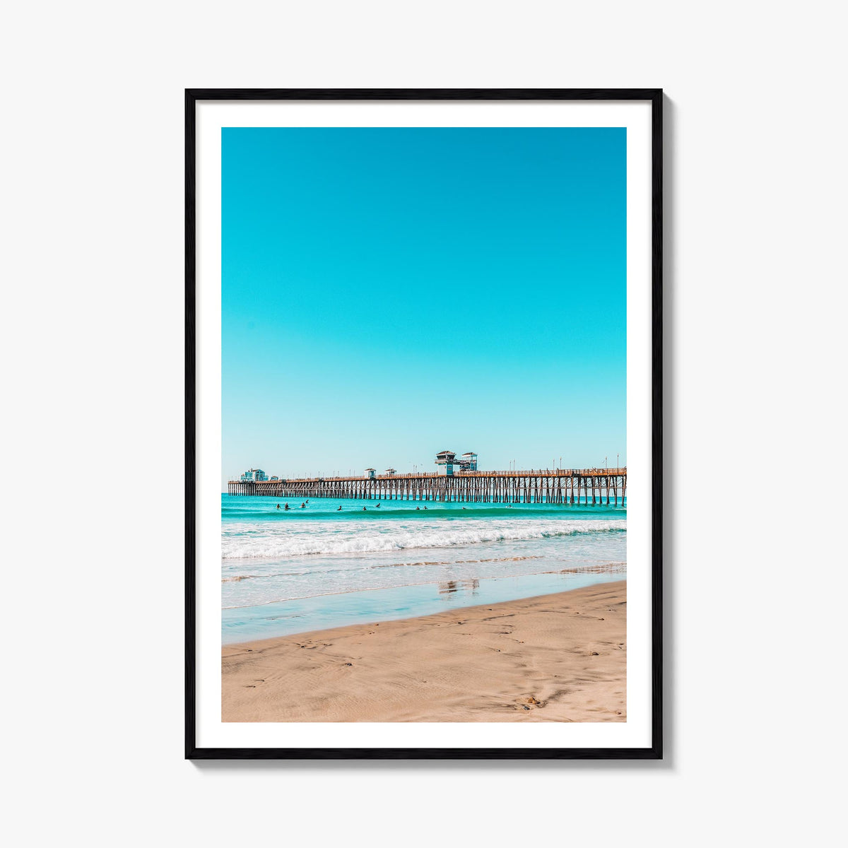 Imperial Beach colorful photo poster of California, USA – vertical wall art, unframed print shown in interior mockup