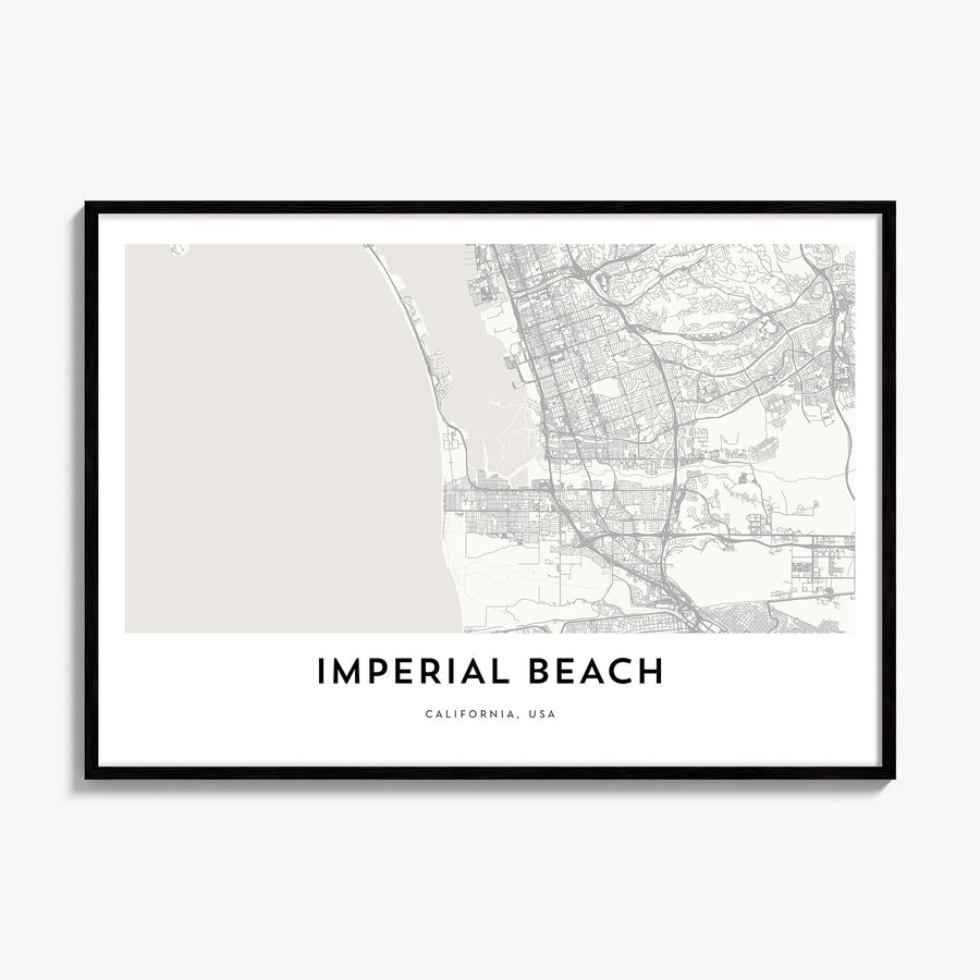 Imperial Beach Map Poster, framed poster mockup