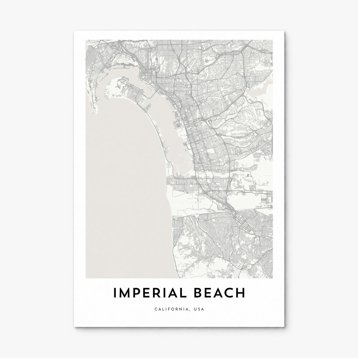 Imperial Beach Map Poster, print only (unframed)