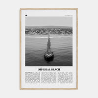 Imperial Beach Poster Natural Wood / 8x12 in Nbourhood Travel B&W Poster