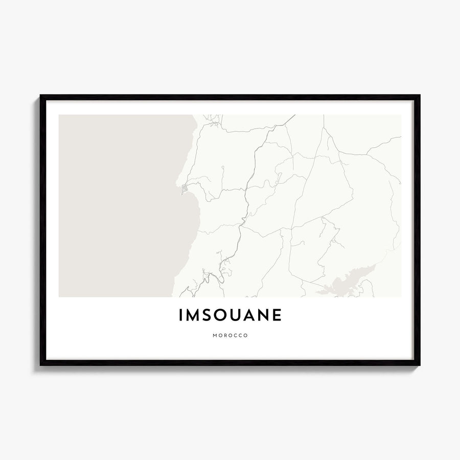 Imsouane Map Poster, framed poster mockup
