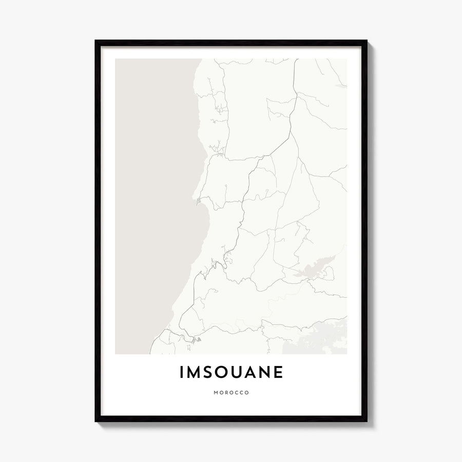 Imsouane Map Poster, framed poster mockup
