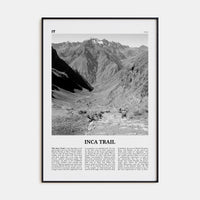 Inca Trail Poster None / 8x12 in Nbourhood Travel B&W Poster