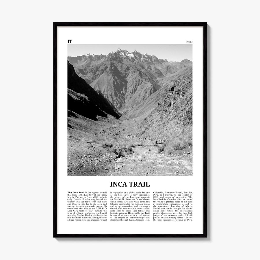 Inca Trail Newspaper Poster, framed poster mockup