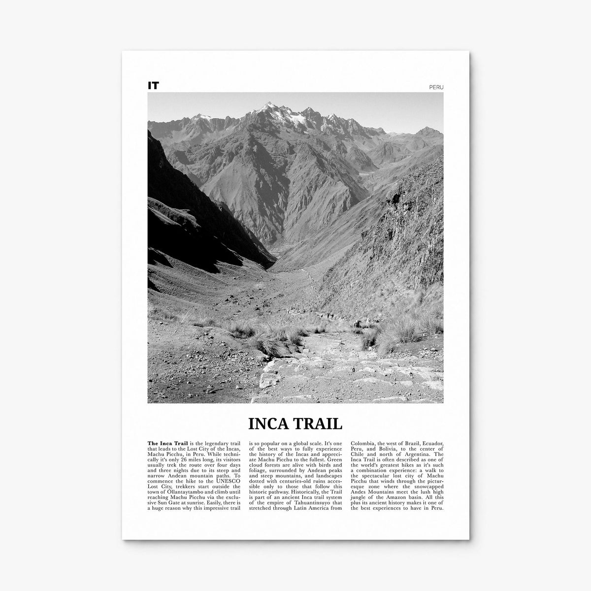 Inca Trail Newspaper Poster, print only (unframed)