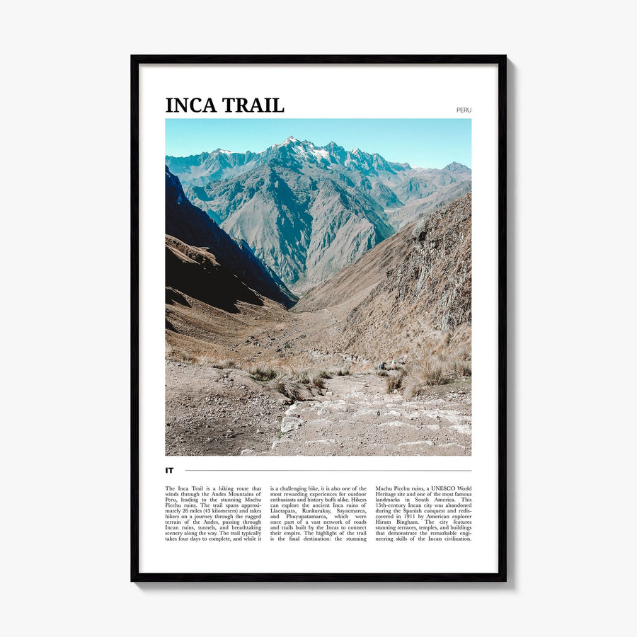Inca Trail Travel Poster, framed poster mockup