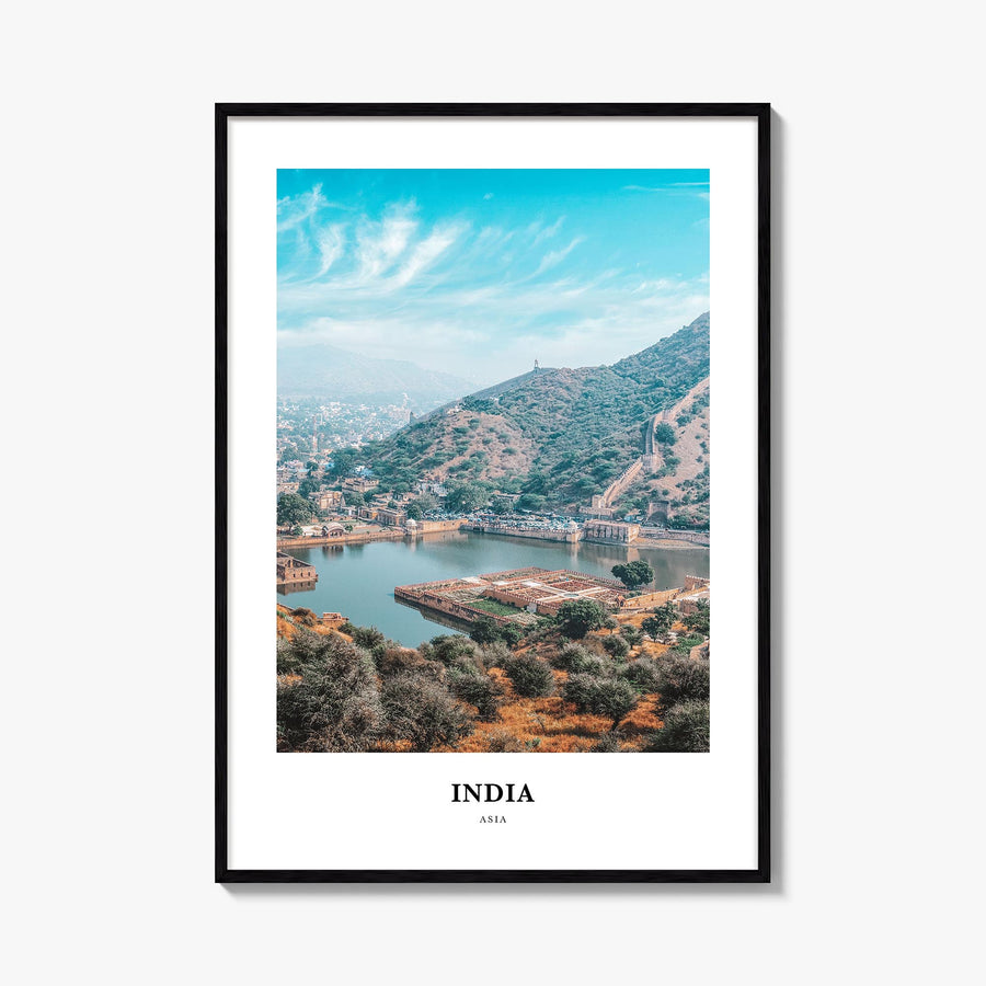 India colorful classic poster of Asia – vertical wall art, unframed print shown in interior mockup