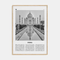 India Poster Natural Wood / 8x12 in Nbourhood Travel B&W Poster