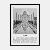 India Poster Black Wood / 8x12 in Nbourhood Travel B&W Poster