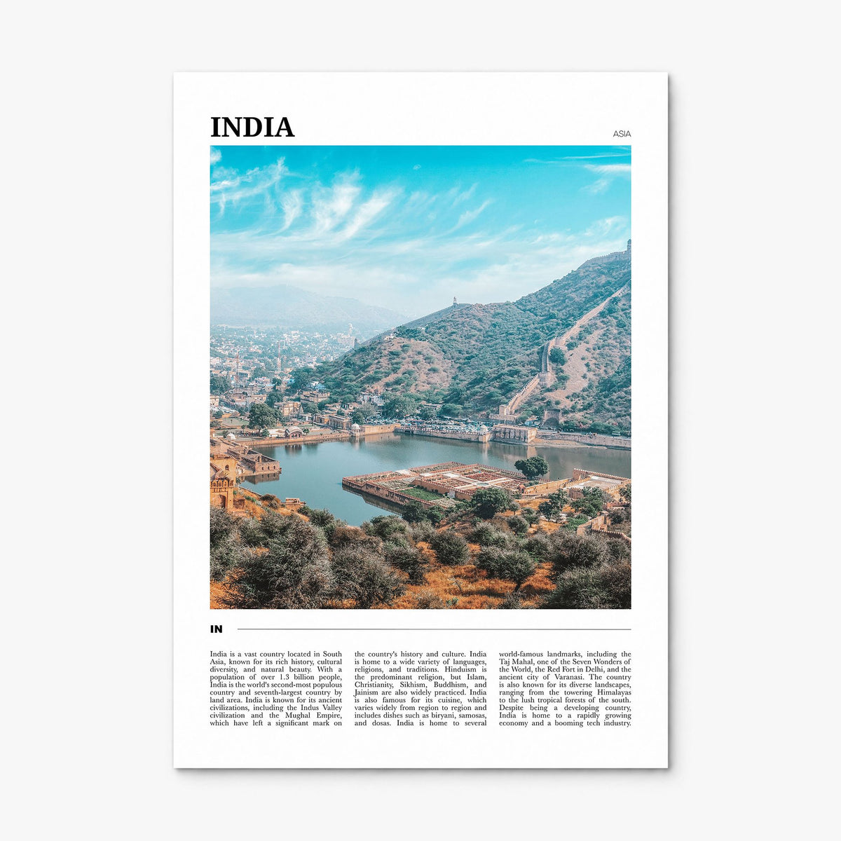 India Travel Poster, print only (unframed)