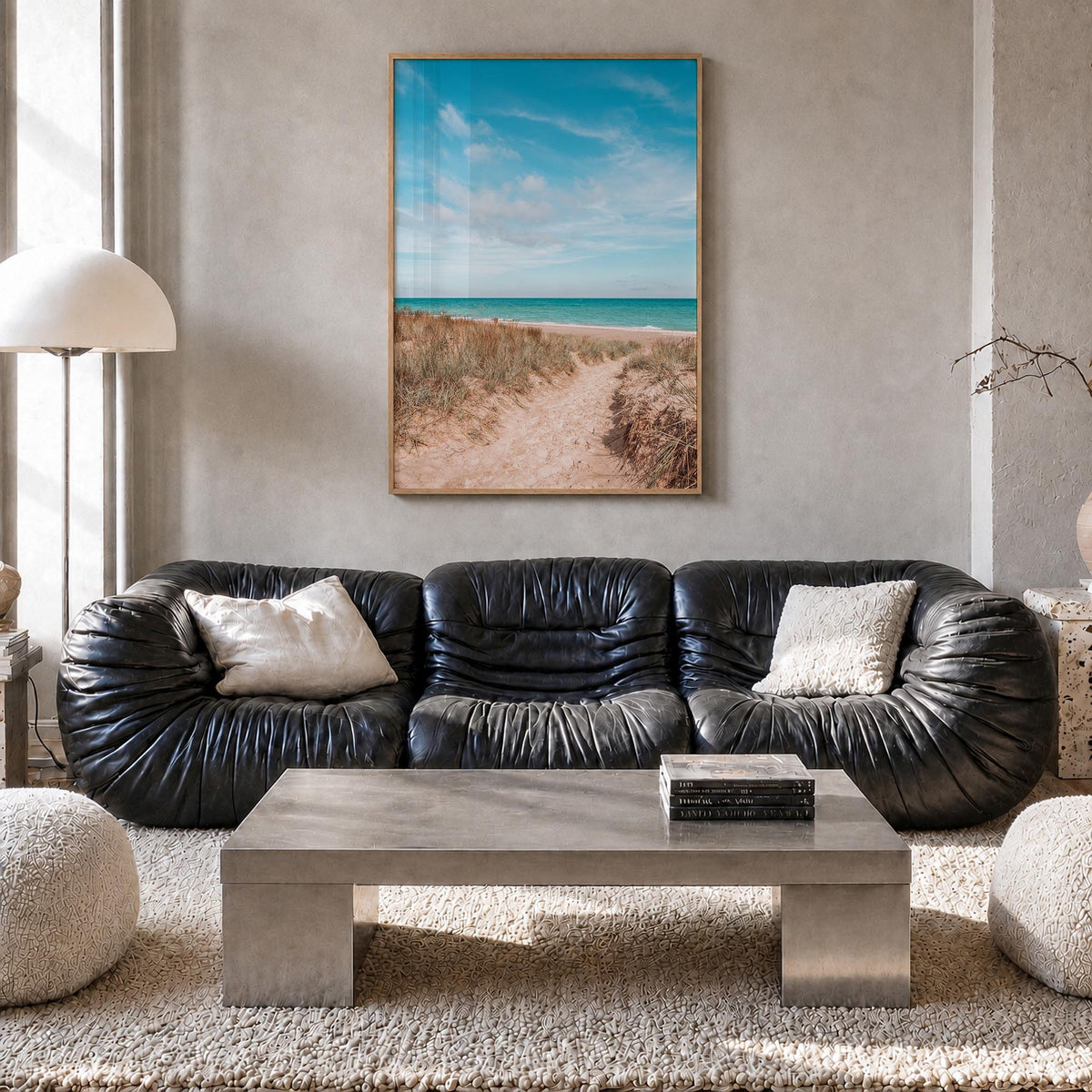Indiana colorful photo poster of United States – vertical wall art in natural wood frame, hanging on wall