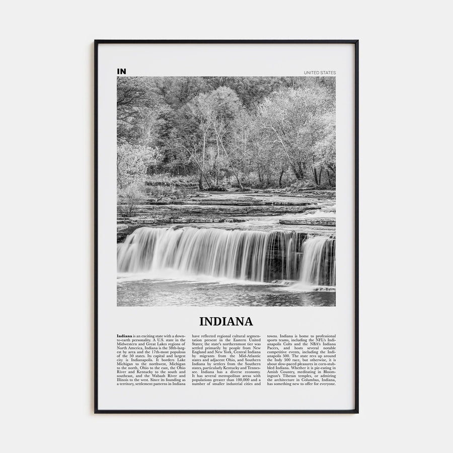 Indiana No 1 Poster None / 8x12 in Nbourhood Travel B&W Poster