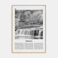 Indiana No 1 Poster Natural Wood / 8x12 in Nbourhood Travel B&W Poster