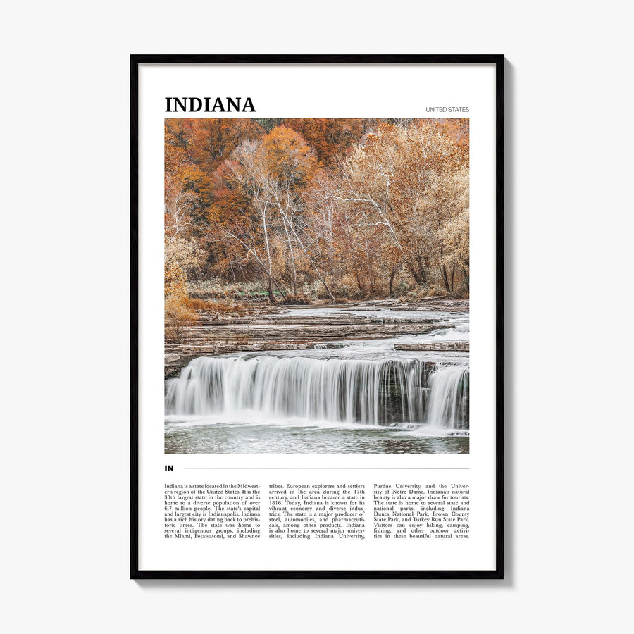 Indiana Travel Poster, framed poster mockup